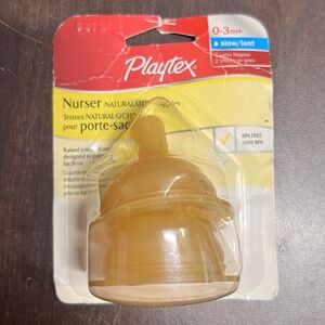 Playtex Naturalatch Drop-Ins Latex 0-3 Mo Nipples Slow Flow 2 Pk NOS 2011